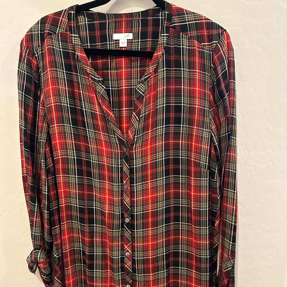 J Jill holiday plaid tunic